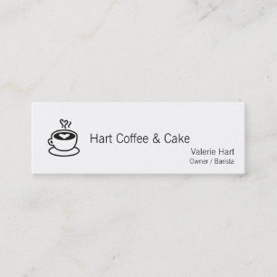 Cartão De Visita Mini Cozinhando o copo de café com design do coração
