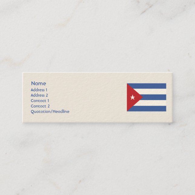 Cartão De Visita Mini Cuba - magro (Frente)