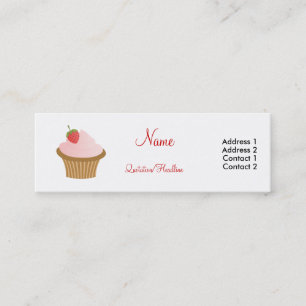 Cartão De Visita Mini Cupcake da morango do chocolate