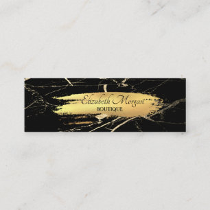 Cartão De Visita Mini Curso Dourado elegante profissional da escova,