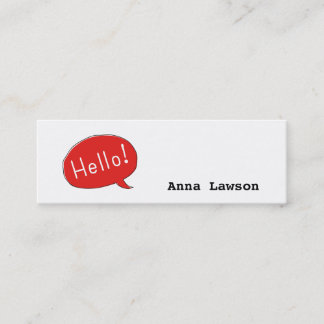 Cartão De Visita Mini Cute and Hello simples! business card