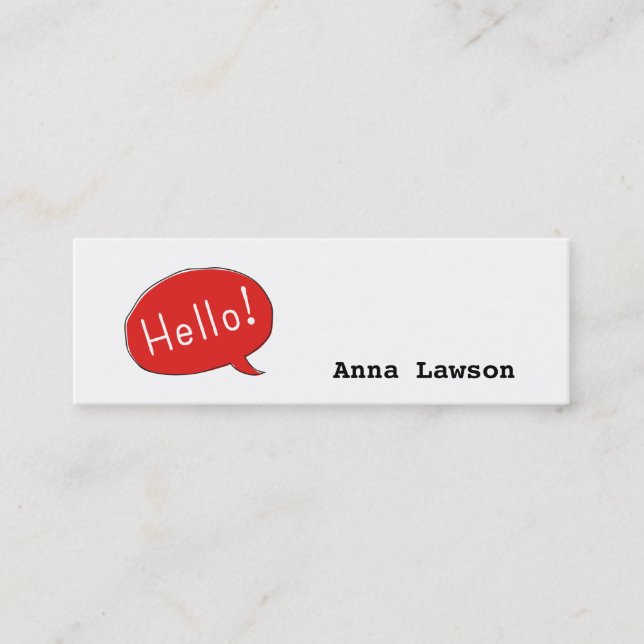 Cartão De Visita Mini Cute and Hello simples! business card (Frente)