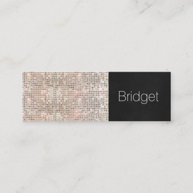 Cartão De Visita Mini Cute Faux Sequins Beauty Fashion Makeup Artista 3 (Frente)