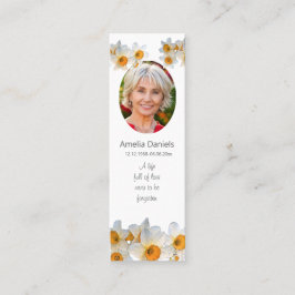 Cartão De Visita Mini Daffodil Funeral Mini Bookmark Prayer Card