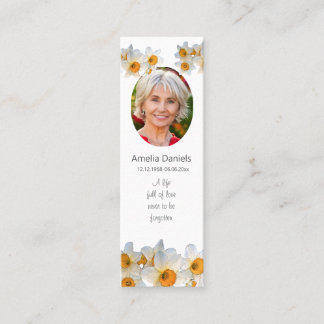 Cartão De Visita Mini Daffodil Funeral Mini Bookmark Prayer Card