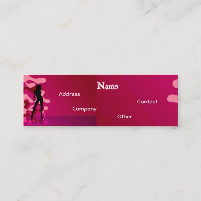 Cartão De Visita Mini Dançarina A Rosa Roxo I (Frente)