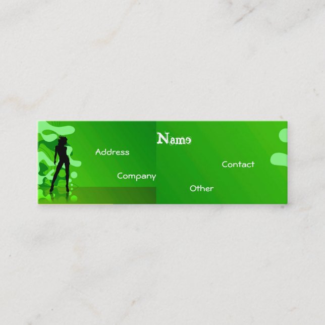 Cartão De Visita Mini Dançarina Em Verde (Frente)