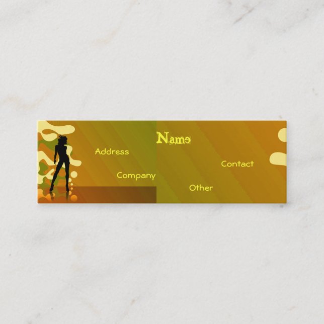 Cartão De Visita Mini Dançarino Na RetrorDourada (Frente)