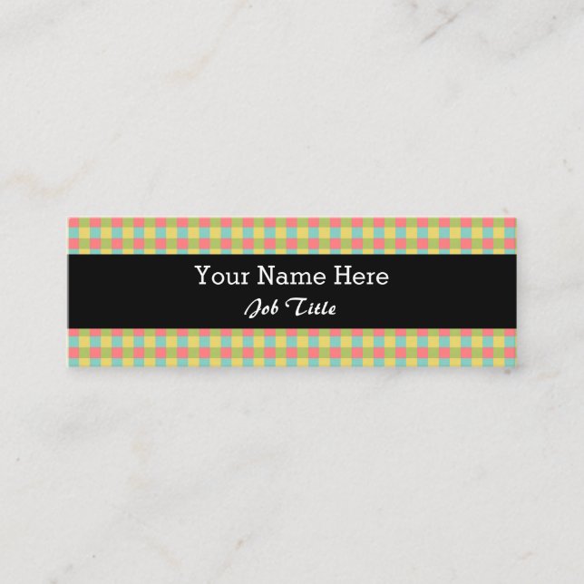 Cartão De Visita Mini Dazzle Check black skinny (Frente)