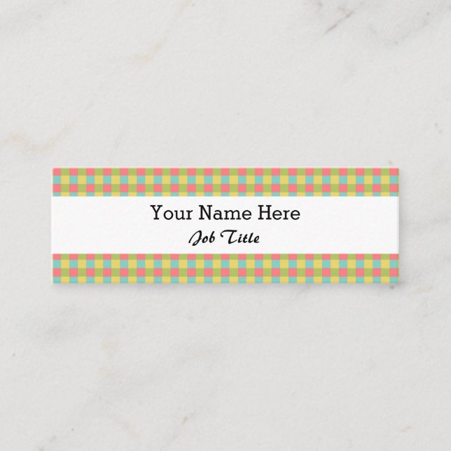 Cartão De Visita Mini Dazzle Check white magrelo (Frente)