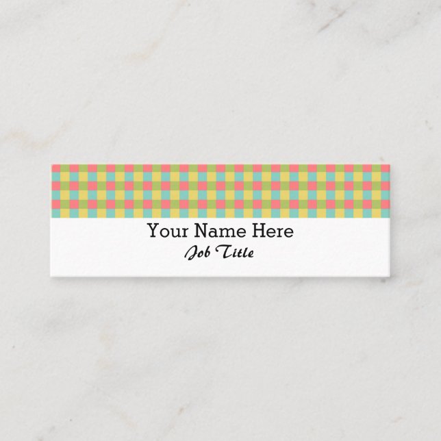 Cartão De Visita Mini Dazzle Check white stripe magro (Frente)