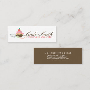 Cartão De Visita Mini Decorador de Bolo de Padaria Cupcake