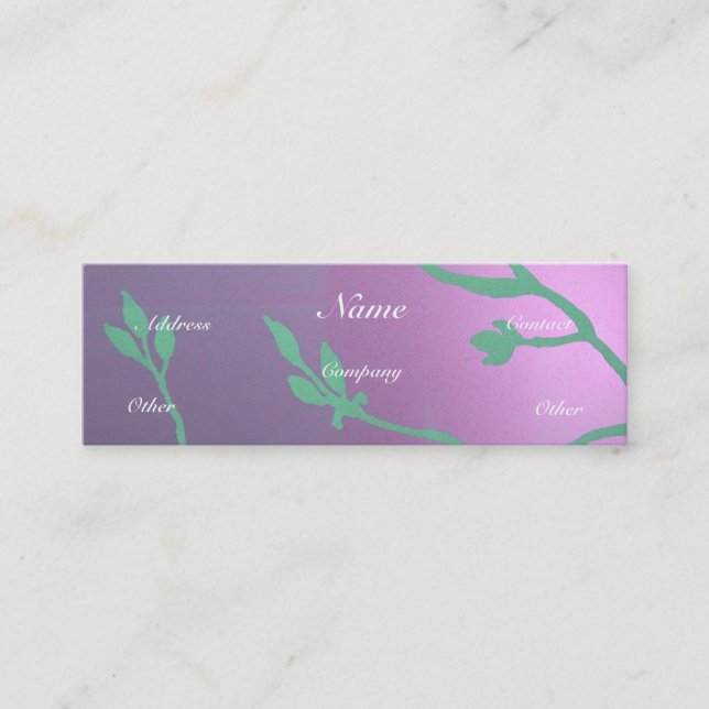 Cartão De Visita Mini Delícia de Lavanda antiga (Frente)