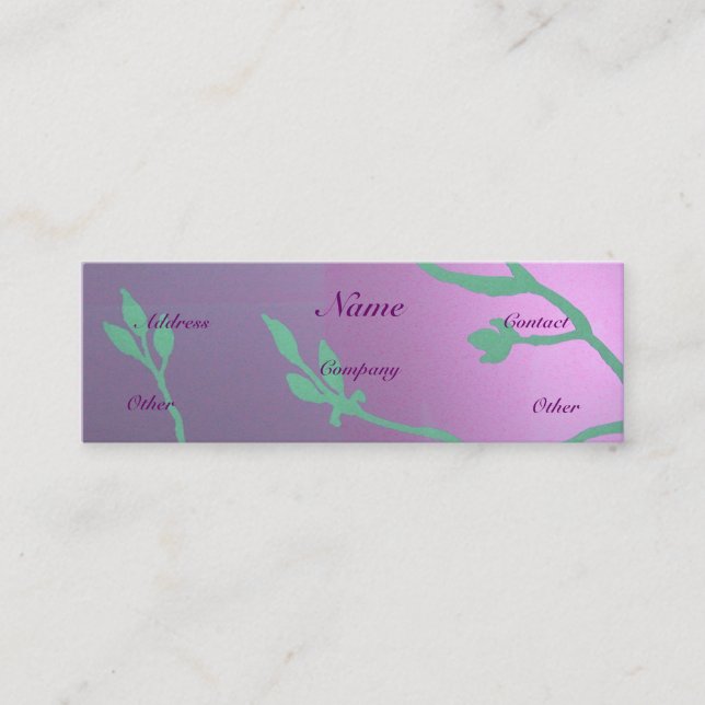 Cartão De Visita Mini Delícia de Lavanda antiga (Frente)