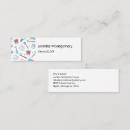 Cartão De Visita Mini Dentes e Ferramentas Padrão dentário