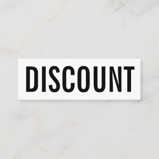 Cartão De Visita Mini Desconto ousado minimalista moderno preto e branco