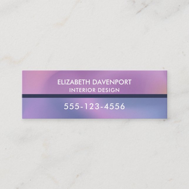 Cartão De Visita Mini Design abstrato roxo e rosado moderno (Frente)