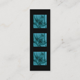 Cartão De Visita Mini Design de Arte Fractal e Azul Turquesa.