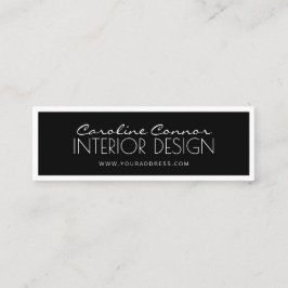 Cartão De Visita Mini Design interno - Placa de Borda Preta e Branca