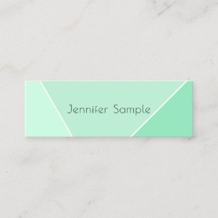 Cartão De Visita Mini Design Moderno Simples Verde Menta Elegante Templa