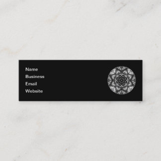 Cartão De Visita Mini Design redondo extravagante no preto