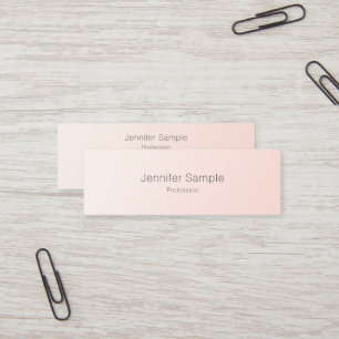 Cartão De Visita Mini Design Simples Elegante Rosa Bege Tendência Templa