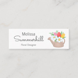 Cartão De Visita Mini Designer de Argumentação Floral de Água