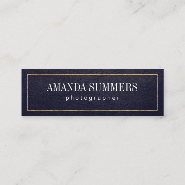 Cartão De Visita Mini Distância Borda Dourada Roxa (Frente)