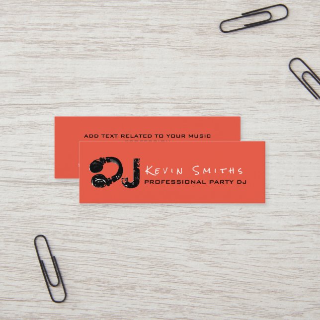 Cartão De Visita Mini DJ Music Deejay de Partido Profissional (Frente/Verso In Situ)