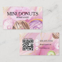 Mini Donuts Baker Bakery Treats Watercolor