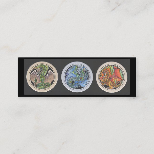 Cartão De Visita Mini Dos "marcador dragões em seguido" (Frente)