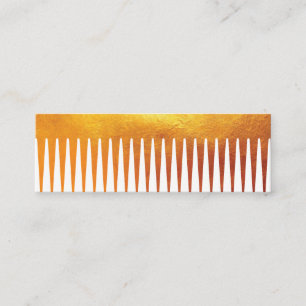 Cartão De Visita Mini Dourado Estilo de Cabelo Comb