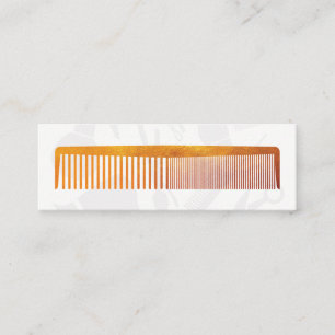 Cartão De Visita Mini Dourado Estilo de Cabelo Comb