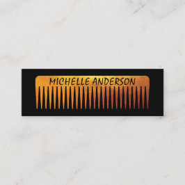 Cartão De Visita Mini Dourado Lista de Cabelos Comb Luxe