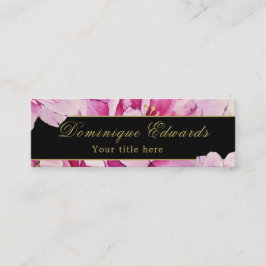 Cartão De Visita Mini Dourado profissional elegante chic, cor-de-rosa,