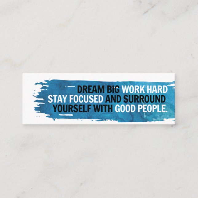 Cartão De Visita Mini Dream Big Mini Card com I Heart Referral Back (Frente)