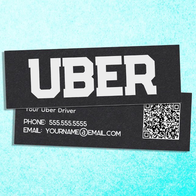 Cartão De Visita Mini Driver Uber QR (Uber Driver QR Mini Business Cards)
