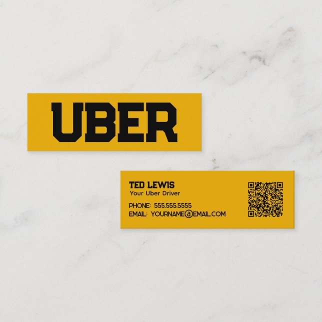 Cartão De Visita Mini Driver Uber QR (Frente/Verso)