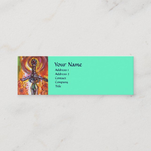 CARTÃO DE VISITA MINI DURENDAL, ESPADA ROMÂNTICA E ANGEL (Frente)