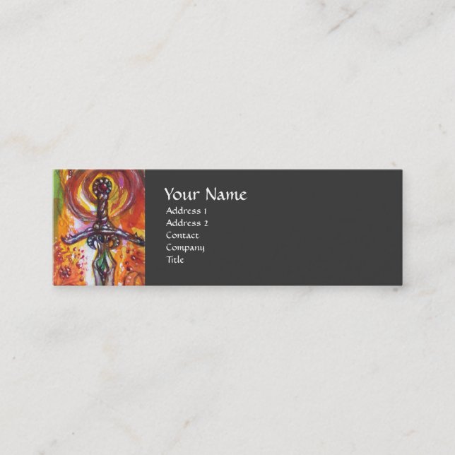 CARTÃO DE VISITA MINI DURENDAL, ESPADA ROMÂNTICA E ANGEL (Frente)