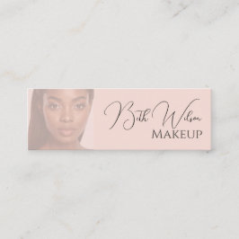 Cartão De Visita Mini Elegant Pink Makeup 1 photo Business 