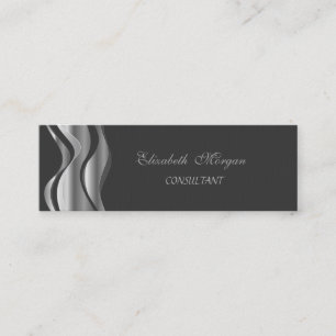 Cartão De Visita Mini Elegante Black-Silver com Estilo