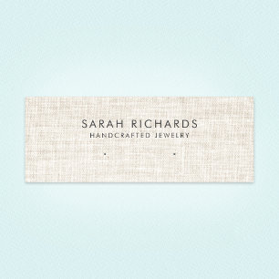 Cartão De Visita Mini Elegante Cream Tan Linen - Tela de Olhar