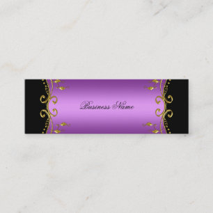 Cartão De Visita Mini Elegante Elite Classe Roxo Preto Dourado