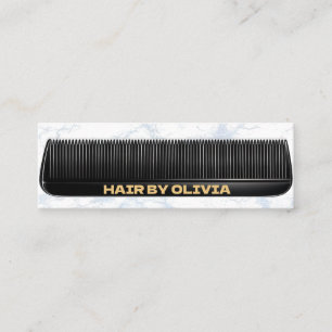Cartão De Visita Mini Elegante Estilista de Cabelo em Mármore Tipografia