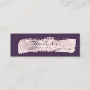 Cartão De Visita Mini Elegante Estiloso Simples, Violeta, Pincelada de T
