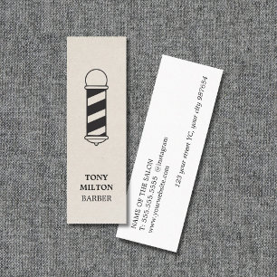 Cartão De Visita Mini Elegante Minimalista Textura de Papel Cacho de Bar