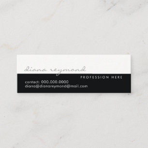 Cartão De Visita Mini elegante moderno, profissional metade-branco