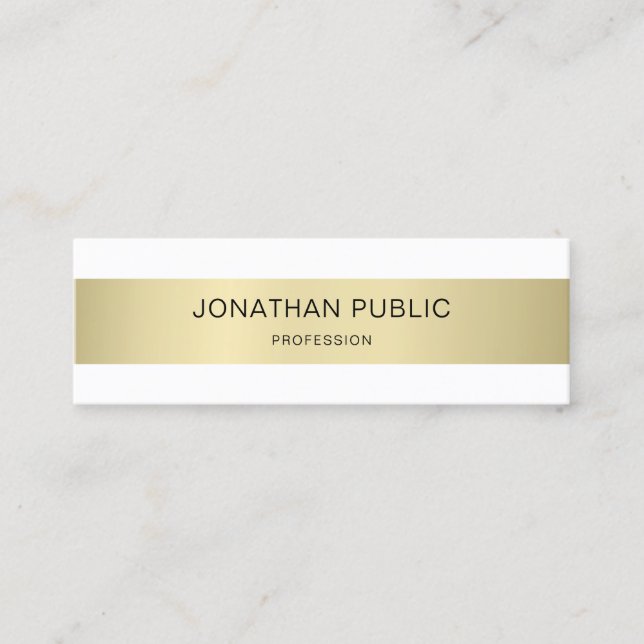 Cartão De Visita Mini Elegante Moderno Simples Profissional De Luxo (Frente)