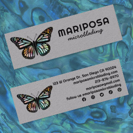 Cartão De Visita Mini Elegante Monarca Borboleta Estheticista Salão de B